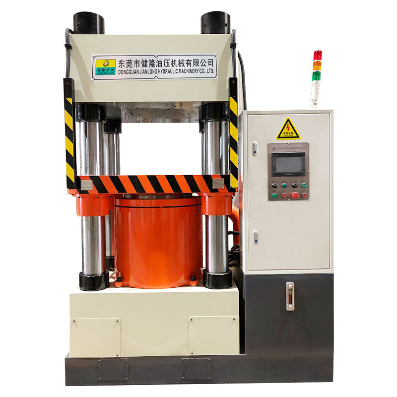 Five column hydraulic press with a lower cylinder of 500 tons